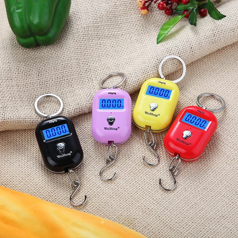 

Mini Digital Scale Portable Luggage Scale with LCD Display 25Kg/55Lb kitchen tool Measuring Tape Pocket Scales 1Pcs