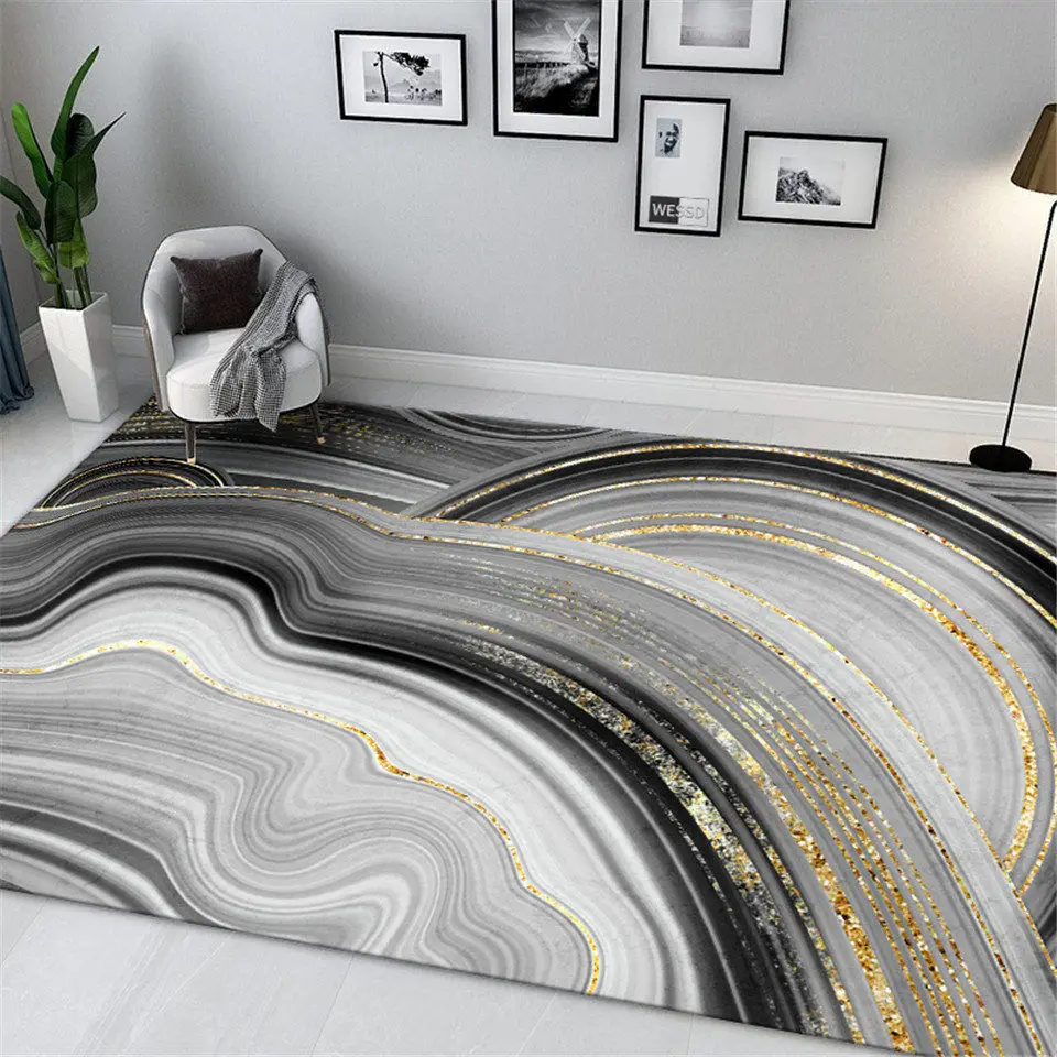 

Nordic Gray Marble Rugs Living Room Soft Flannel Large Floor Carpets For Coffee Table Washable Rug Hallway Carpet Abstract Rug