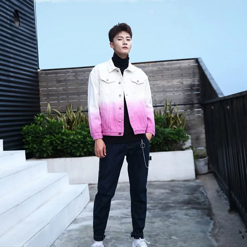 Новое поступление мужская Повседневная джинсовая куртка белая с принтом