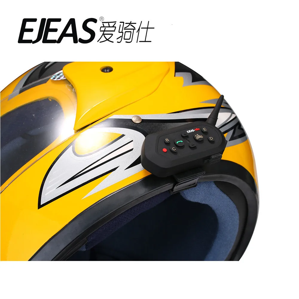 Ejeas E6 BT мотоцикл VOX гарнитура 1200 м шлем для связи переговорные Bluetooth Интерком для 6 гонщиков подходит полный лицо