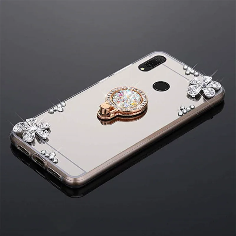 Для huawei Honor 8A 8S 8x 8c Y5 Y6 Y7 Pro Prime 2018 2019 Play Кристалл Мозаика цветок зеркало ТПУ чехол