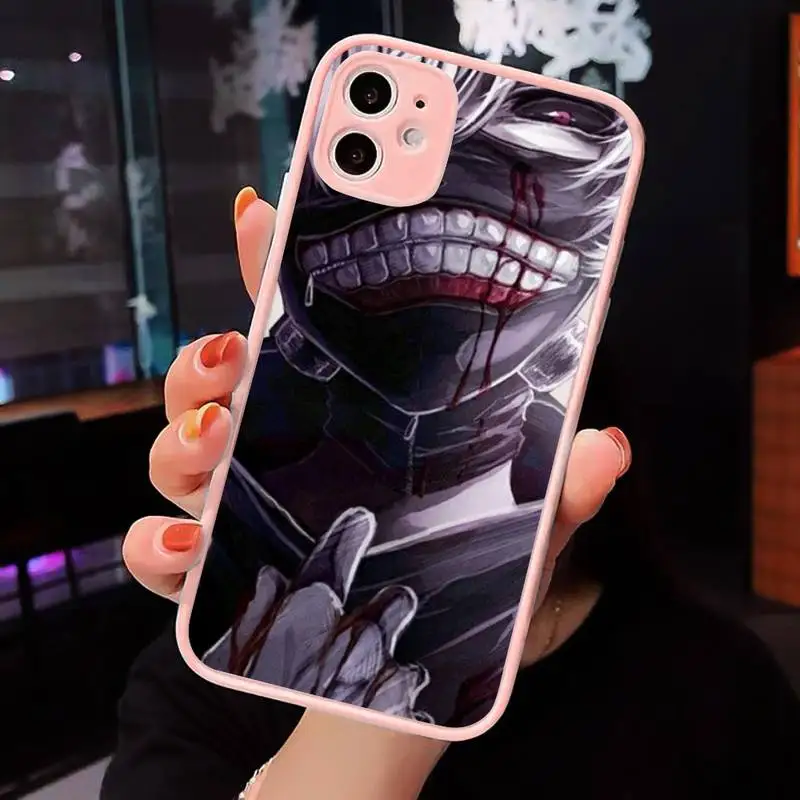 

Tokyo Ghoul Trendy Anime Kaneki Ken Phone Case Pink matte transparent For iPhone 7 8 x xs xr 11 12 pro plus max mini