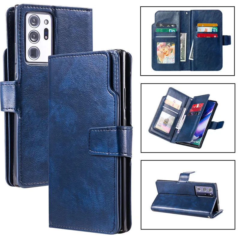 

Leather Flip Wallet Case For Samsung Galaxy Note 20 Ultra 10 9 8 S21 S20 FE 5G S10 Lite 2020 S9 Plus M30S Cover Etui