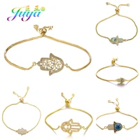 juya adjustable chains greek eye bracelets supplies goldrose gold hamsa hand of fatima charm bracelets for women men