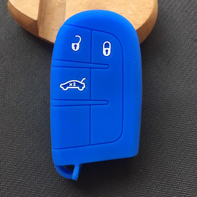 Силиконовый чехол для автомобильного ключа Защитный Jeep Grand Cherokee Chrysler 300C Renegade Fiat