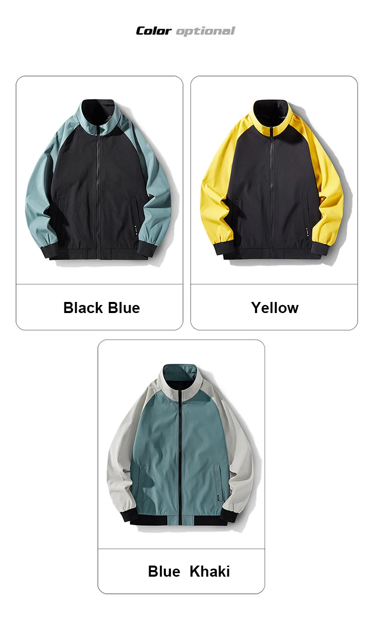 

2021 New Spring Autumn Fashion Cool Jacket Men Korean Stand Zipper Polyester Simple Casual Streetwear Sport Jackets Men