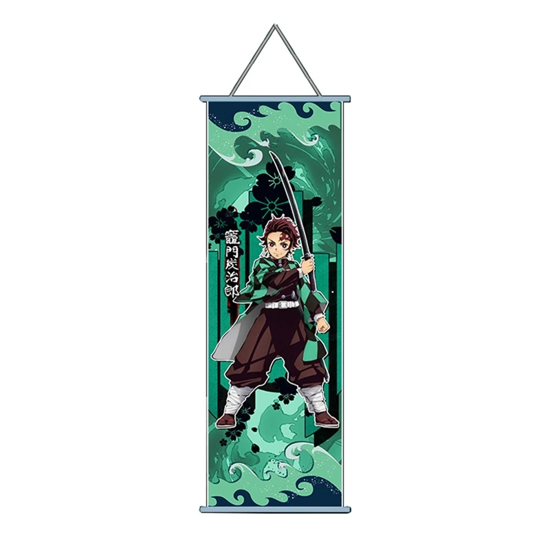 

Anime Demon Slayer Kimetsu No Yaiba Poster Hanging Scroll Painting Tanjirou Nezuko Hanging Picture Home Decoration