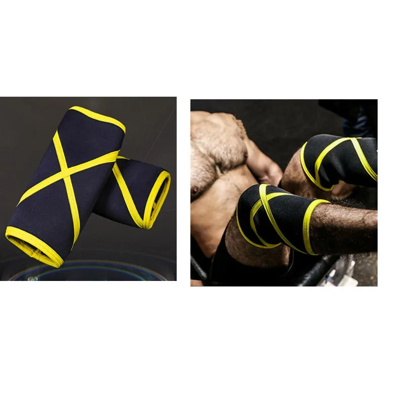 

Knee Sleeves with yellow band Compression Neoprene knee support brace (1 Pair)