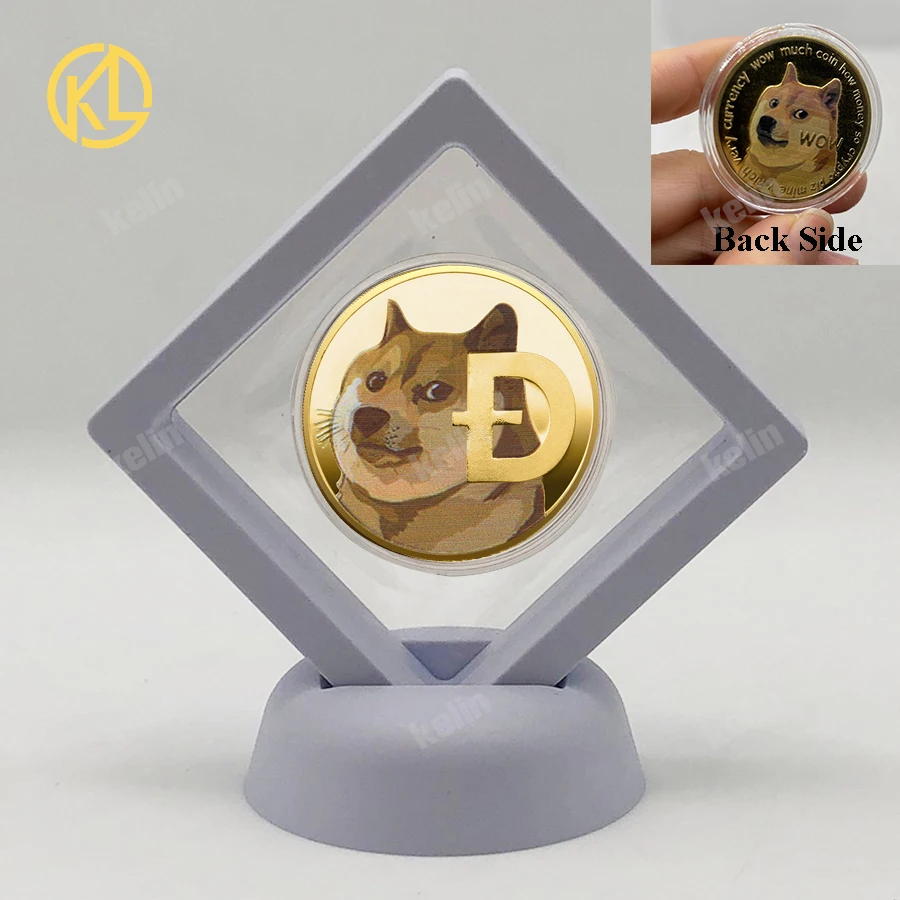 

Gold/Silver Dogecoin Ada Cardano Crypto BTC EOS ETH Coin Cryptocurrency Collectible Great Gift Silver Coin with Display Stand