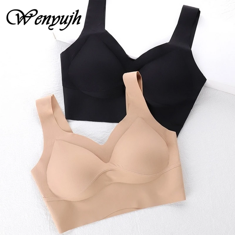 

WENYUJH Bra Women Underwear Seamless Bras Sexy Push Up Brassiere Gathers Padded Wireless Intimates Lingerie Beauty Back Bralette
