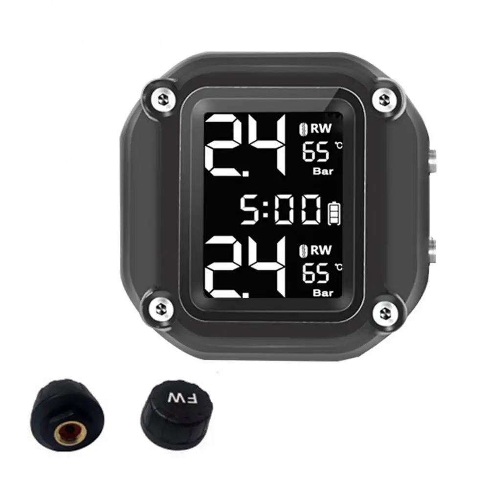 

Portable Motorcycle Tyre Pressure Monitoring System USB Power Digital Auto Security Alarm Systems Motor Tire Pressure Warning