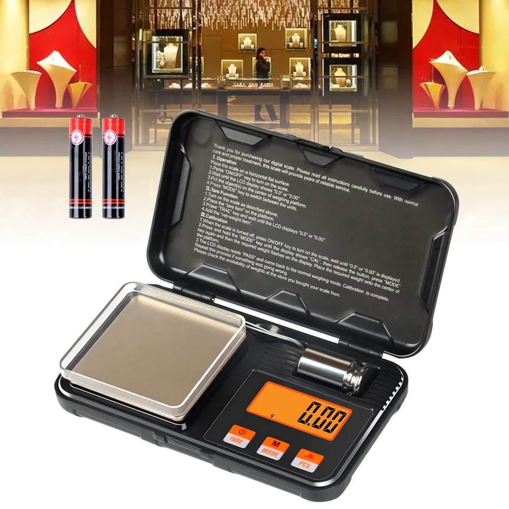 200 г/0 01 г цифровые карманные весы 50 калибровочный вес с пинцетом батарея включает