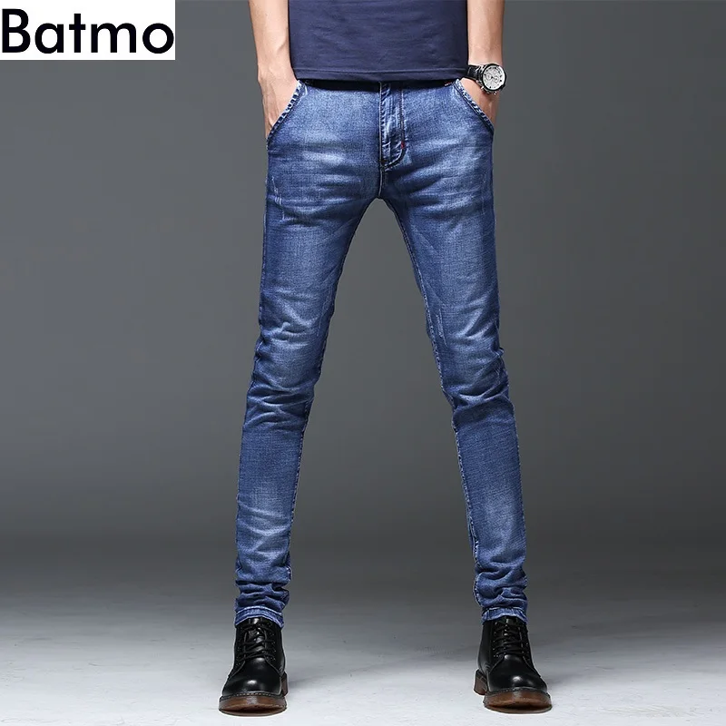 Batmo 2021 new arrival high quality casual slim elastic black jeans men ,men's pencil pants ,skinny jeans men 2108 slim fit jeans