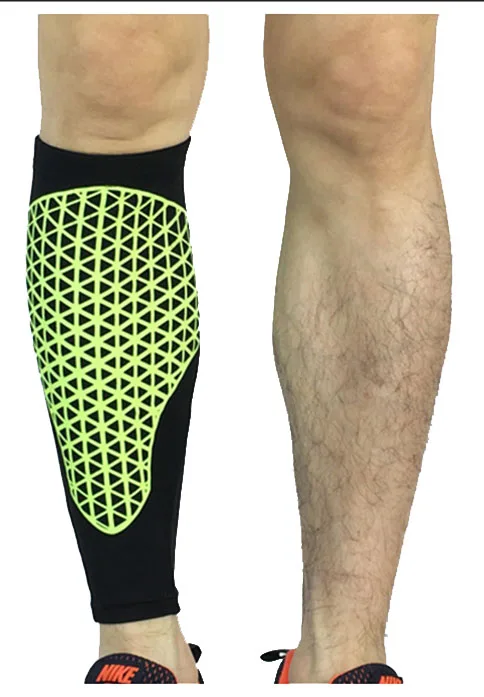 Black with green 1 шт. до середины икры Поддержка сжатия ног рукава бег спортивные носки голени шину для прогулок на свежем воздухе, бандаж Обёрточная бумага колено Поддержка - Цвет: Black with green