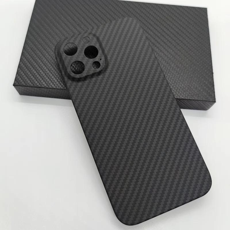 Funda de tel&eacute;fono de fibra de carbono para iPhone 12 Pro Max 12, protector de lente Mini ultrafino, cubierta dura de dise&ntilde;ador de fibra de carbono para iPhone 12-5