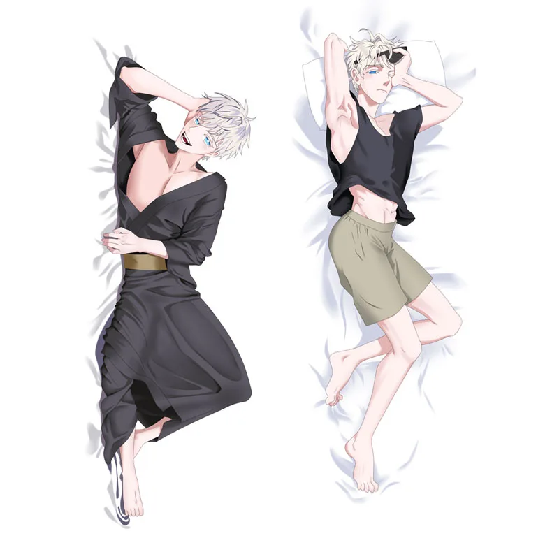 

Wholesale Japan Anime Jujutsu Kaisen Dakimakura Gojo Satoru Cosplay Hug Body Fujoshi BL Male Pillow Cover DIY Custom Pillowcase