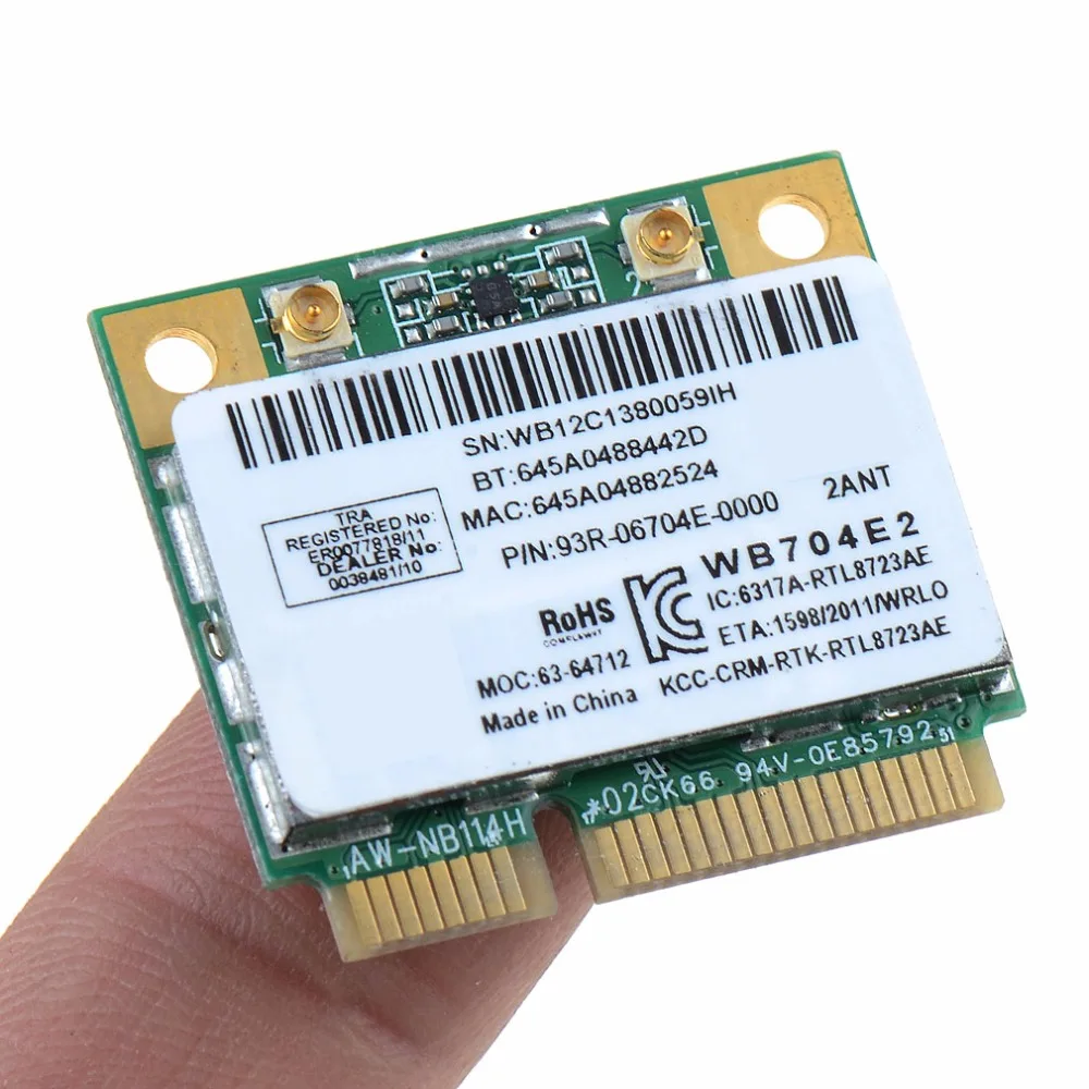 Сетевые карты для ноутбука Mini PCI E Combo беспроводная карта Realtek RTL8723AE 300M + 4 0 Bluetooth 802.11n