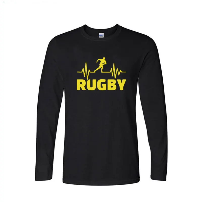 Сердцебиение регби футболки с О образным вырезом для мужчин Модная одежда