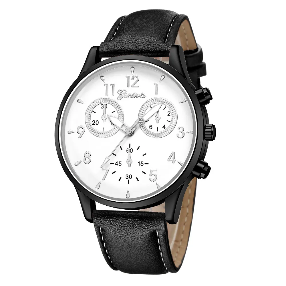 

New Luxury Fashion Men's Leather Military Casual Analog Quartz Wrist Watch Business Watches Мужские кварцевые часы relojes