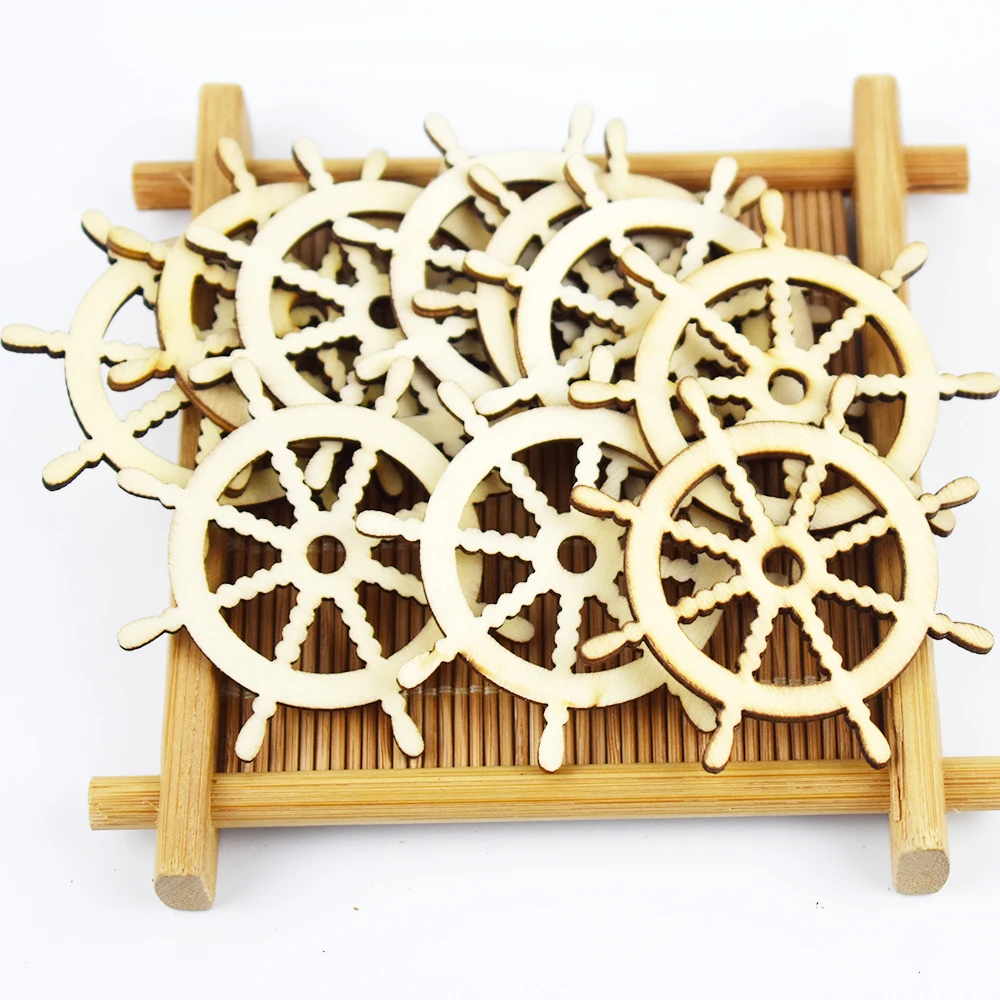 20 шт. деревянная Лодка Якорь и рулевое колесо Подвесной Настенный кулон