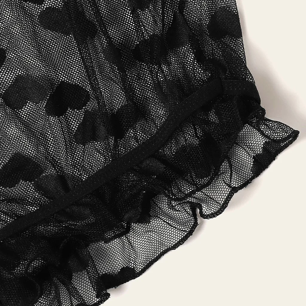 Сексуальный комплект нижнего белья Женский сетчатый прозрачный топ-трусики