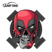 jumptime 13cmx13cm for deadpool skull vinyl creative stickers windows bumper decals jdm drift racing