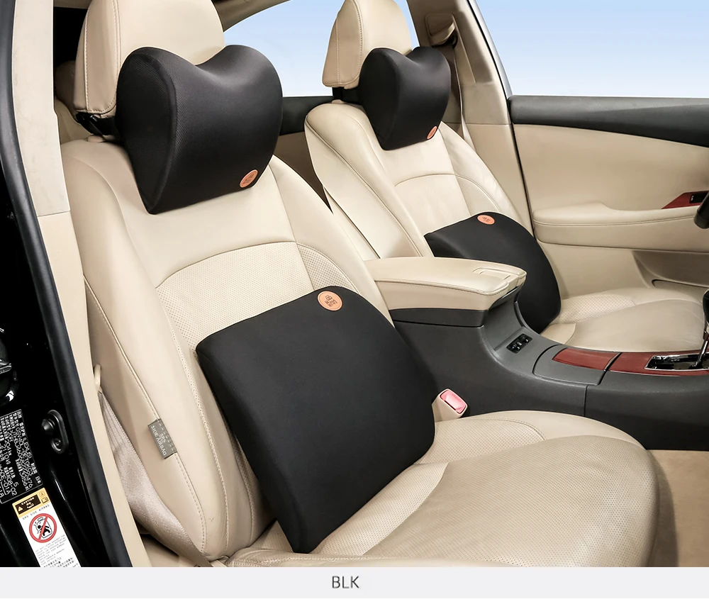 Car Pillow Memory Cotton Foam Headrest Neck Warm Winter Car Seat Support Lower Back Cushion Lumbar Support Rest Auto Accessories