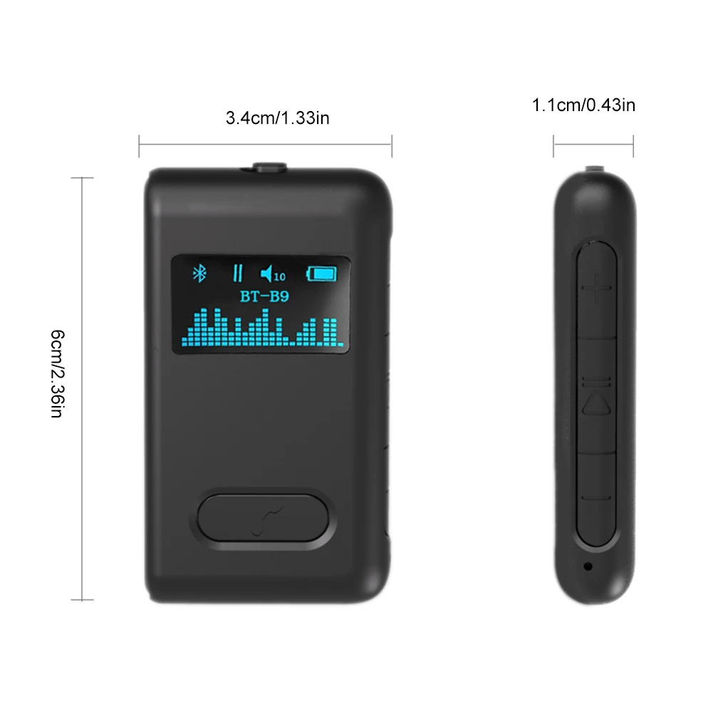 

Blue-tooth Receiver for Car Wireless AUX Audio Adapter with Noise-Cancelling Microphone for Home Stereo System