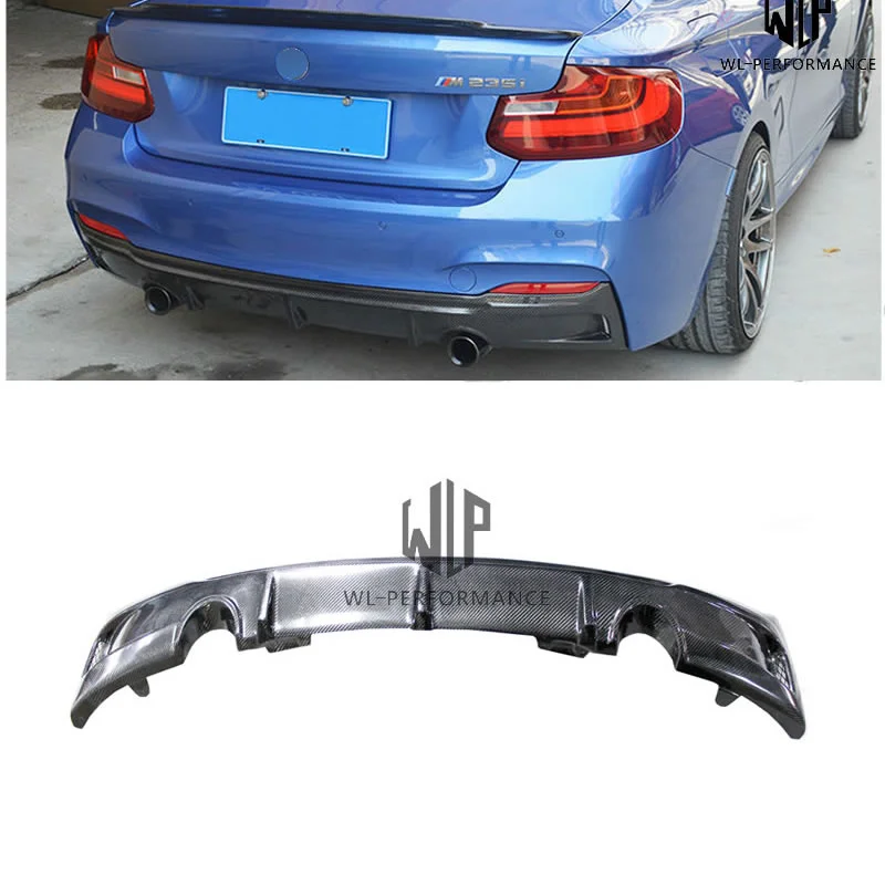 

High Quality Carbon Fiber Rear Lip Bumper Splitter Diffuser Car Styling for Bmw 2 Series F22 Mt Exot Style Car Body Kit 14-up