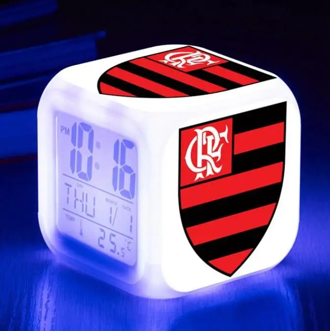 7 цветов меняющийся цифровой clockTemperature календарь светодиодный ночной Светильник