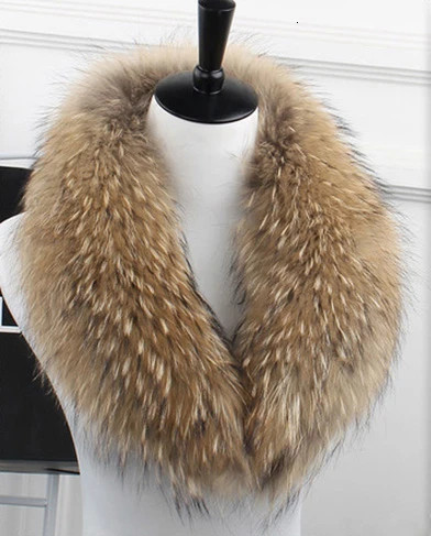 Raccoon color Натуральный Лисий меховой воротник зима розовый Лисий воротник шарф пальто куртка шаль женский воротник меховой воротник - Цвет: Raccoon color