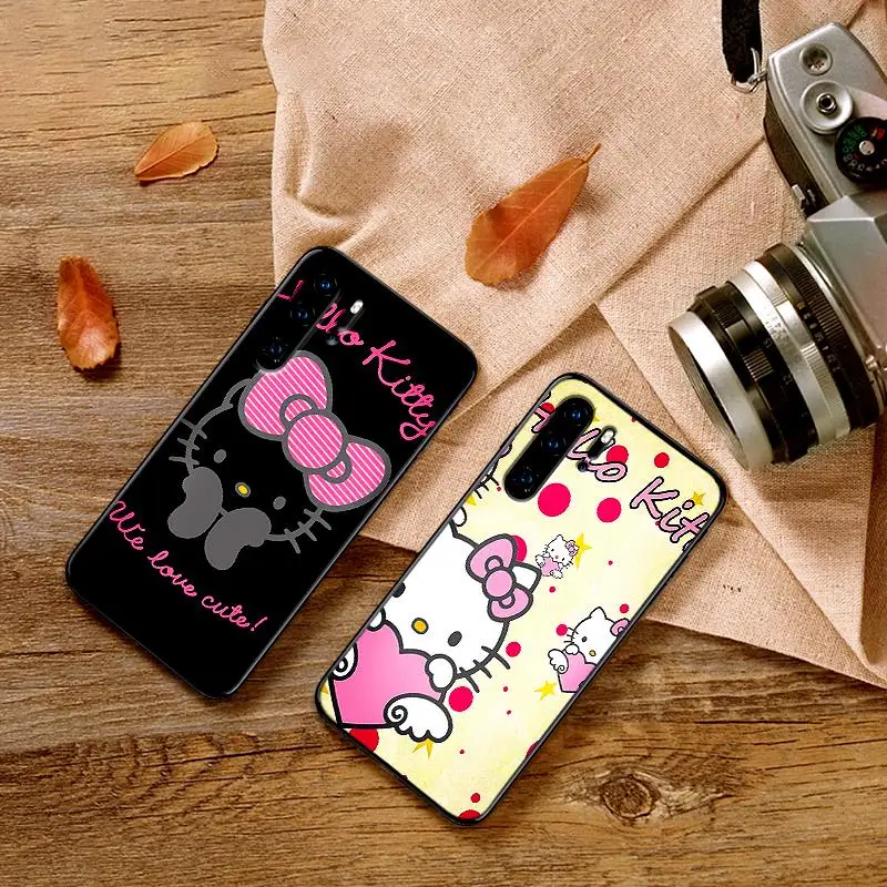 Черные силиконовые чехлы Hello cat для huawei Y6 Y7 Y9 Prime 2018 2019 Nova 2i 3 4 3i Lite mate 10 20 Pro |