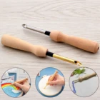 Ручка для вязания и вышивки, ручка для вязания, перфоратор для рукоделия, нитка с деревянной ручкой, DIY инструмент Аксессуары для шитья