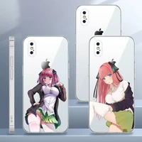 nakano nino anime cartoon phone case transparent for iphone 13 12 mini 11 pro x xr xs max 7 8 6 6s plus se shell cover coque