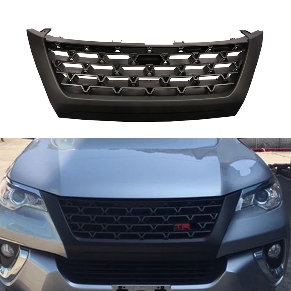 

Modified For Fortuner Grill For Fortuner T RD Style 2016 2017 2018 2019 2020 Front Bumper Grille Grills Mesh Cover Racing Grills