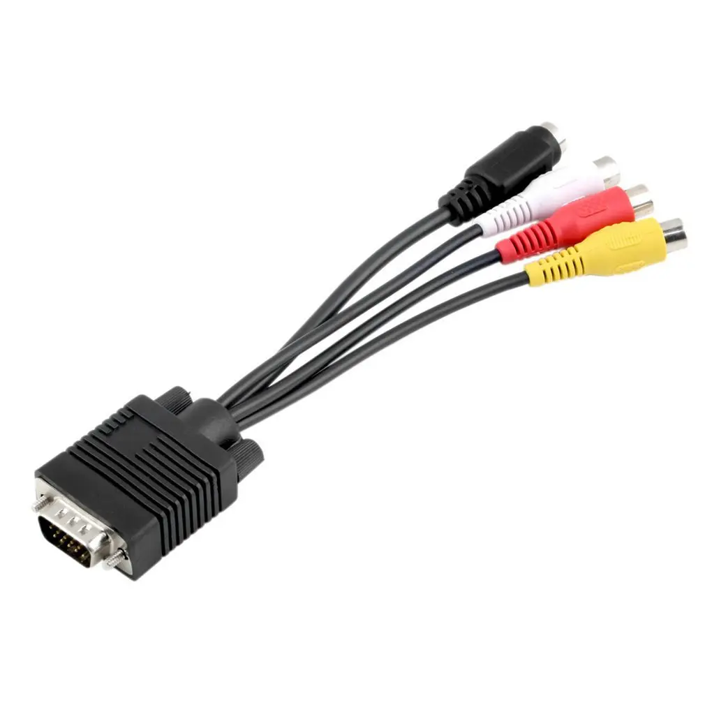 

Hot Selling VGA SVGA to S-VIDEO 3 RCA Female Converter Cable VGA to Video TV Out S-video AV Adapter Bundle 1 Polybag ONLENY