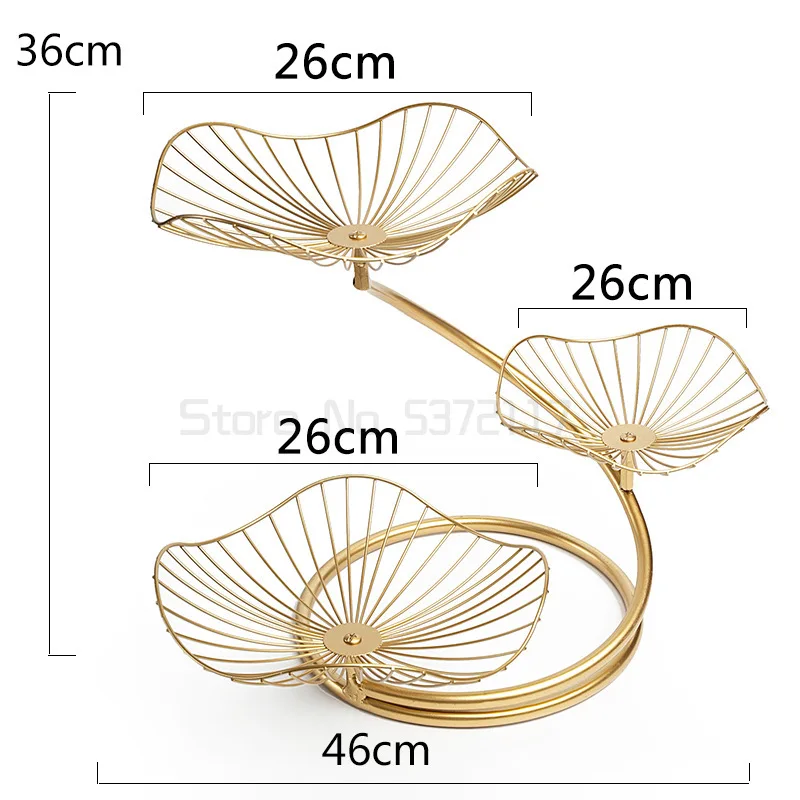 

Three-layer Storage Tray Leaf Shaped Nordic Style Wire Basket Kitchen Organizer Home Decor Fruit Plate Snack Rack Living Room