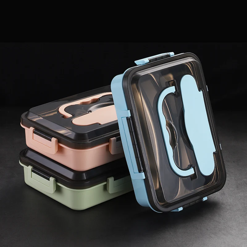 Ланч бокс контейнеры с отсеками Портативный ручкой для детей из нержавеющей