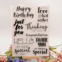letters birthday greetings clear stamps alphabet letter number block diy scrapbooking card album paper craft rubber transparent
