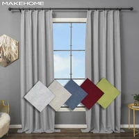 makehome modern linen curtains for living room 100 blackout curtains for bedroom waterproof thermal insulated fabric curtains