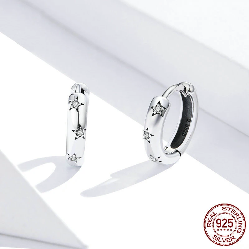 

Original Earrings popular simple Earrings pure silver S925 Star Earrings popular anti allergy Earrings exquisite anniversary gif
