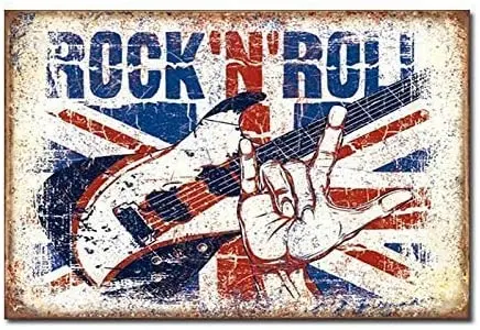 

Rock 'N Roll Sign Office Retro Metal Tin Sign Plaque Poster Wall Decor Art Shabby Chic Gift