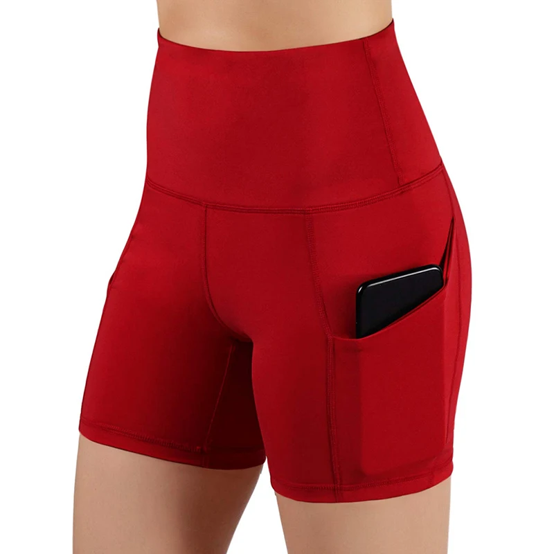 

Gym Jogging Running Shorts Yoga Shorts Women High Waist Lifting Push Up Tight Sports Pocket Fitness Yoga Short Pant