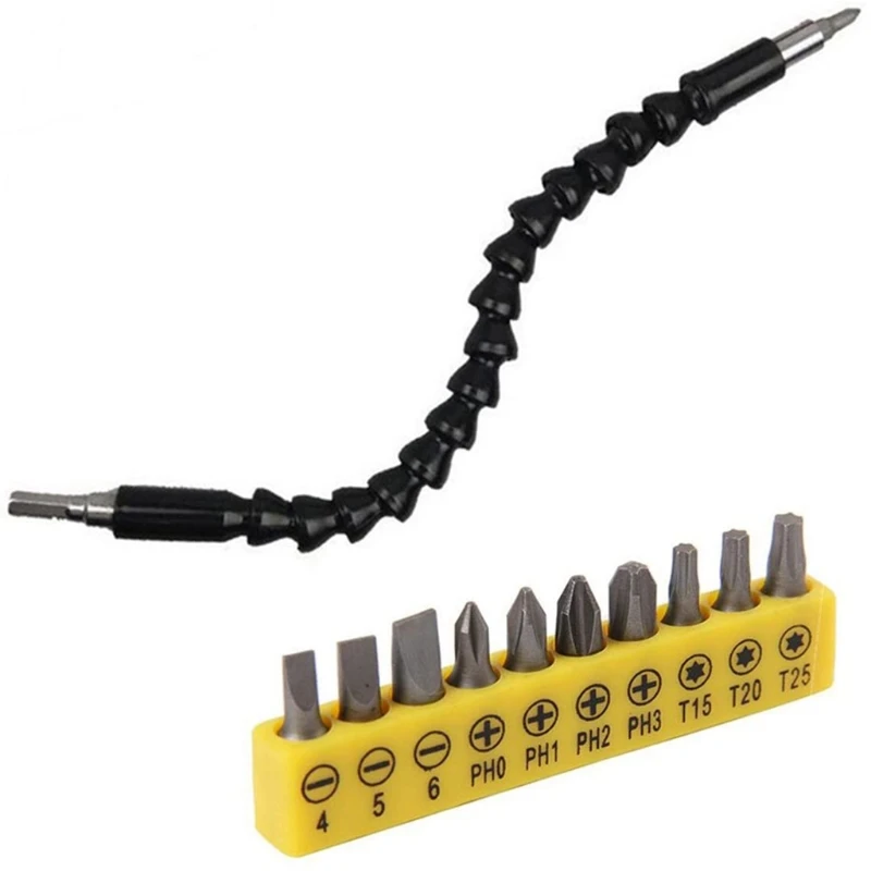295mm Flexible Drill Bit Shaft Extension Screwdriver Connectors Set Double-head Cross Strong Magnetic Wind Power Tools | Инструменты