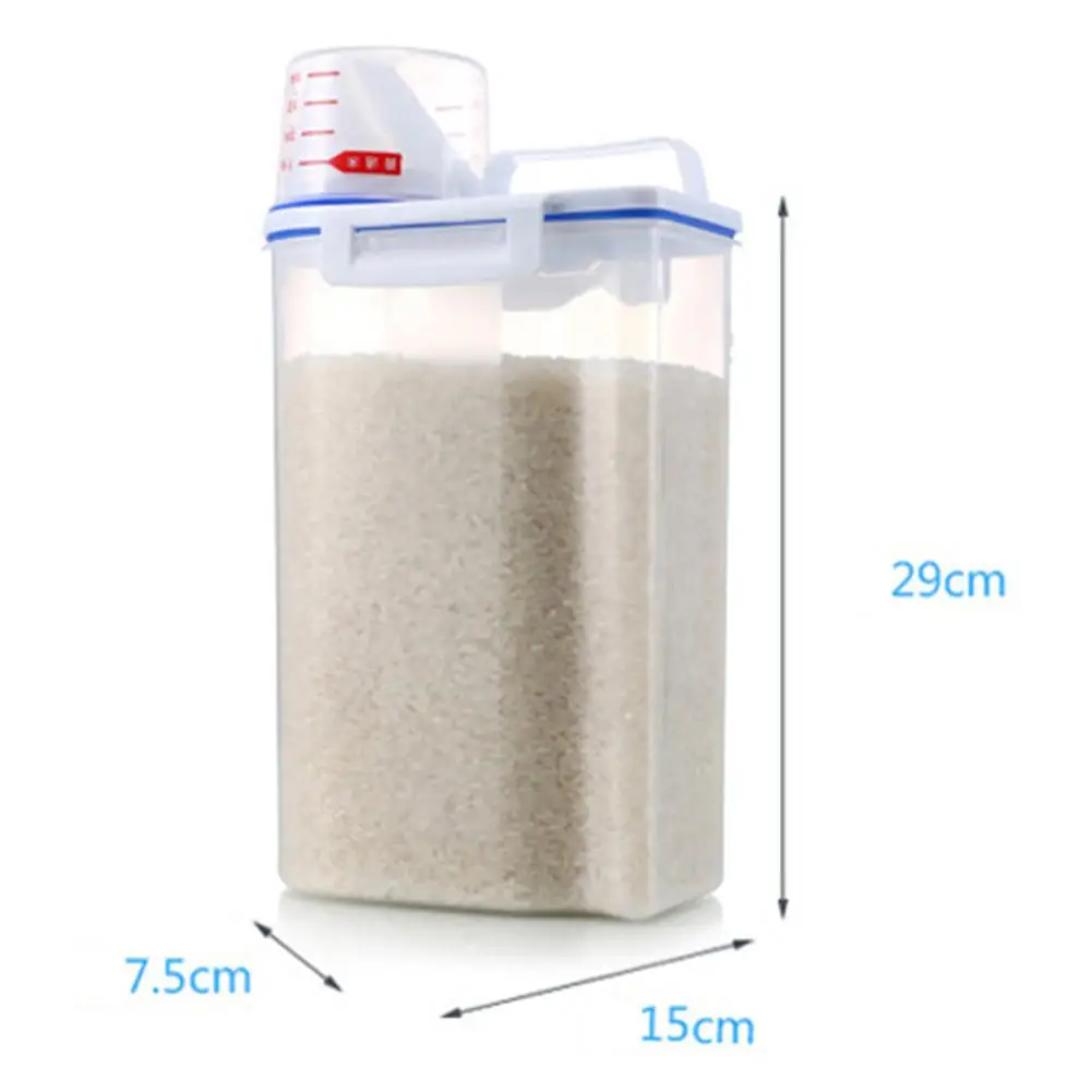

Kitchen Storage Box 2Kg Sealed Pest Control Moisture-Proof Japanese Style Rice Barrels, Flour Miscellaneous Grains Storage Barre