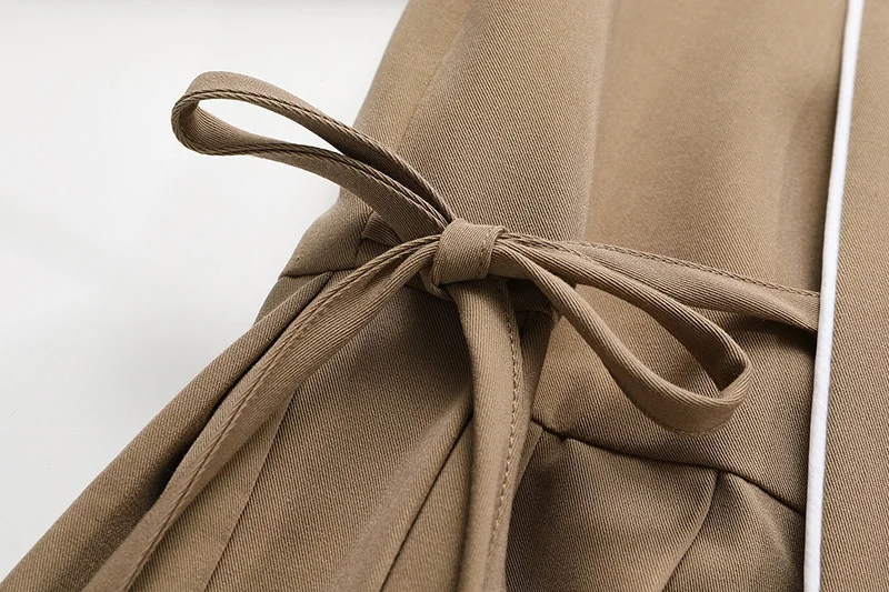 

[EAM] Women Bandage Irregular Pleated Dress New Notched Collar Long Sleeve Loose Fit Fashion Tide Spring Autumn 2021 1DD4364