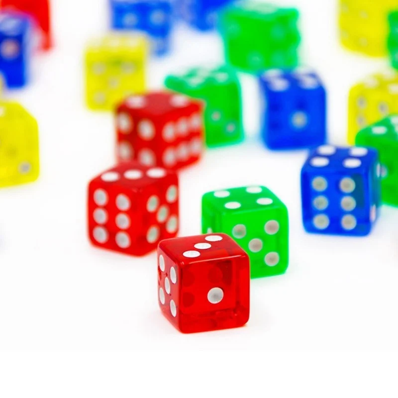 Набор из 10 новых прозрачных акриловых костей 16 мм с прямыми углами для ролевых игр, развлечений в барах и на KTV.