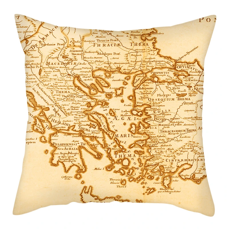 Чехол для подушки Fuwatacchi с картой мира в стиле ретро | Дом и сад