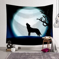 wolf moon tapestry living room wall hanging tapestry dormitory decorative tapestry polyester home decor for bedroom yoga mat