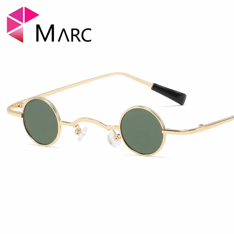 

MARC Designer Alloy mini Round sunglasses Oculos Personality Pink yellow Metal Brand Men/Women ins